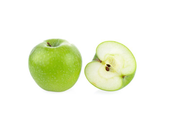 green apple on white background
