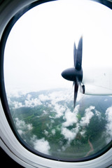 Naklejka na ściany i meble Propeller of the plane view