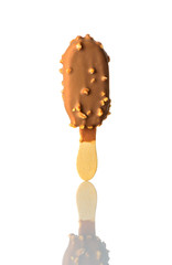 Chocolate Ice Cream Stick on White Background