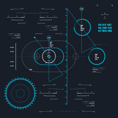 Futuristic blue virtual graphic touch user interface