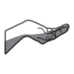 grayscale silhouette of hand extended vector illustration