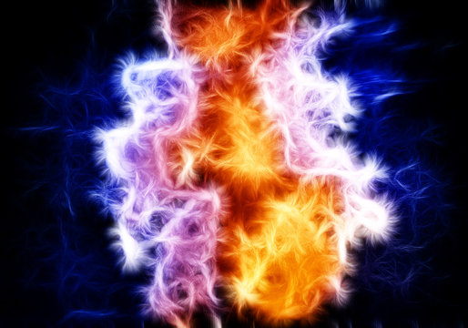 Unique abstract fractal image of an explosion in space