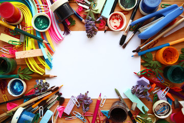 Fototapeta premium Brushes and paints for drawing