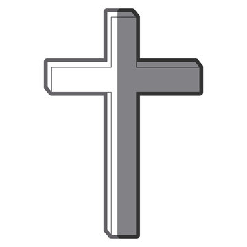 grayscale silhouette of wooden cross vector illustration