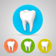 Tooth set color collection, template design element, Vector illustration