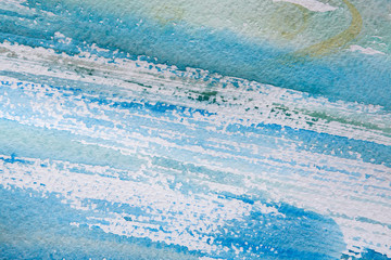 Blue abstract watercolor painted texture background