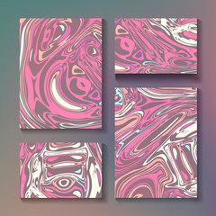 Craft Liquid Texture Vector. Hand Drawn Artwork On Water Marble Texture. Liquid Paint Pattern. Abstract Colorful Background In Ebru Suminagashi Technique.