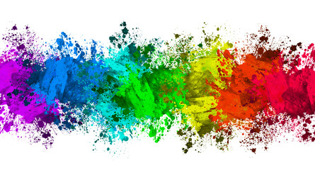 Multi-Color Paint Splatter Border/Background - 144865033
