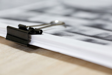 Stack of paper with clip