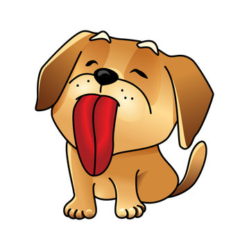 Cute vector licking dog