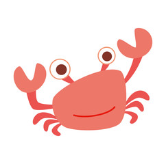 カニ、蟹、海の生き物キャラクター、アイコン