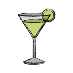 color blurred silhouette of drink cocktail glass vermouth vector illustration