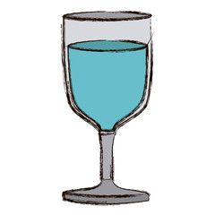 color blurred silhouette of glass of wine with water vector illustration