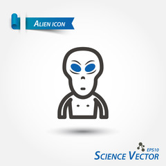 Alien icon . Scientific vector .