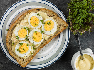 Egg and Cress Open Sandwich