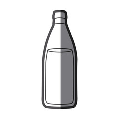 grayscale silhouette with bottle of water vector illustration