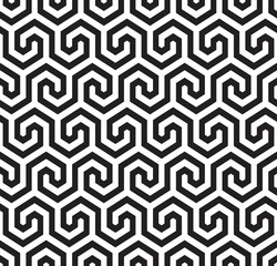 Vector seamless pattern. Modern stylish texture. Monochrome geometric pattern with hexagonal tiles