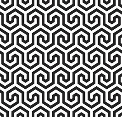 Vector seamless pattern. Modern stylish texture. Monochrome geometric pattern with hexagonal tiles