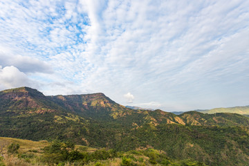 Summer hill on the blue sky.
