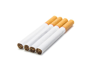 Group of cigarette isolated on white background with clipping path.