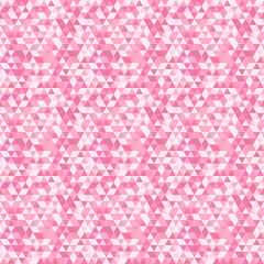 Fototapeta premium Geometric pattern with red and pink triangles. Seamless abstract background