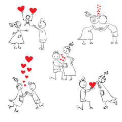 setof couple doodle