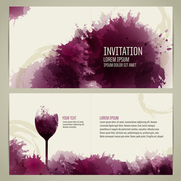 Invitation template for event or party. Suitable for tasting events or wine presentation.