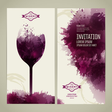 Invitation template for event or party. Suitable for tasting events or wine presentation.
