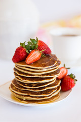 Pancakes with strawberries