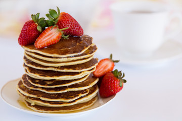 Pancakes with strawberries
