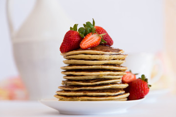 Pancakes with strawberries