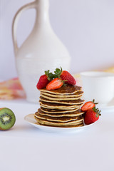 Pancakes with strawberries