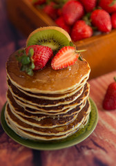 Pancakes with strawberries