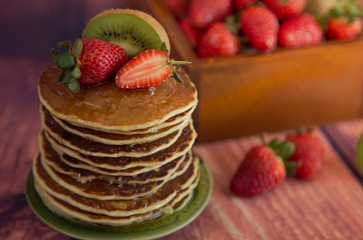 Pancakes with strawberries
