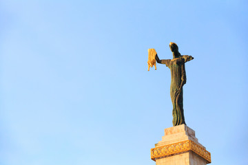 Batumi, Adjara, Georgia. Statue Of Medea On Blue Sky Background 