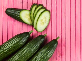 Fresh Sliced Ripe Salad Cucumber