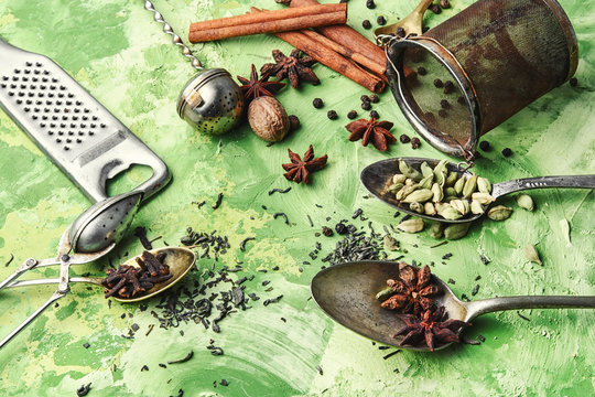 tablespoons with spices