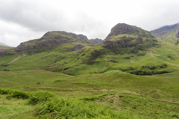 Obraz premium Valley in spring in the Scottish Highlands.