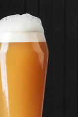 beer glass on a wooden background