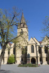 Fototapeta na wymiar Evangelical Cathedral, Piata Huet, Sibiu, Transylvania, Romania