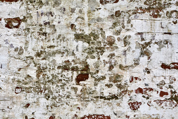 Grunge brick wall of the old house.