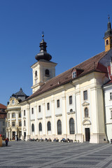 Fototapeta na wymiar Catholic Church of Sibiu, Transylvania, Romania