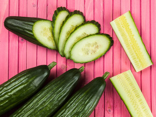 Fresh Sliced Ripe Salad Cucumber