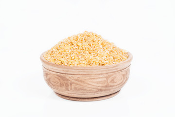Groats from wheat in a dish