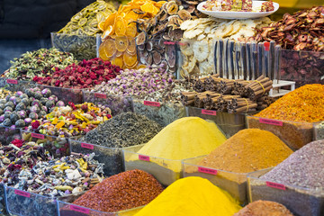 Sweets and spices on the Egyptian bazaar in Istanbul 