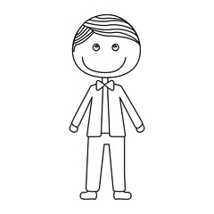 silhouette caricature young with formal suit vector illustration
