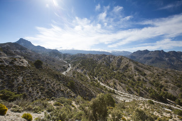 Fototapeta na wymiar Landscape view. View of top on mountain.