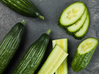 Fresh Sliced Ripe Salad Cucumber