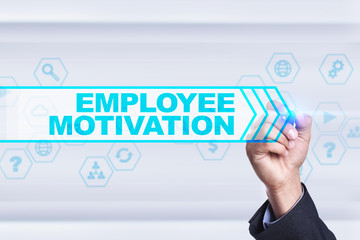 Businessman drawing on virtual screen. employee motivation concept.