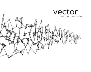 Vector background with black abstract particles.